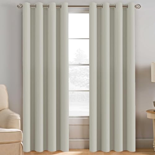 Light Blocking Curtain for Living Room Thermal Insulated Window Treatment Panel (52"W x 120"L (Pack of 1) / Ivory/Cream)
