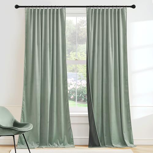 Auqa Velvet Curtains 84 inches for Bedroom Living Room (Auqa / 52"W x 84"L (Pack of 2))