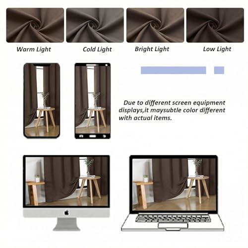 Ava Chocolate Blackout Curtains for Bedroom 90 Inches Long 2 Panels Set (Chocolate / 50"W x 90"L (Pack of 2))