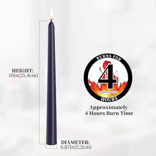 0.87×10 Inch Dark Blue Taper Candles (Dark blue)