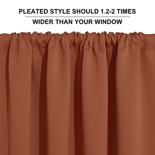 Blackout Curtains for Bedroom Living Room Nursery 63 inches Long (Burnt Orange / 42"W x 63"L (Pack of 2))