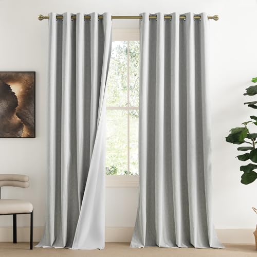 Grey Long Linen Full Shade Panels (62"W x 90"L (Pack of 2) / Grey)