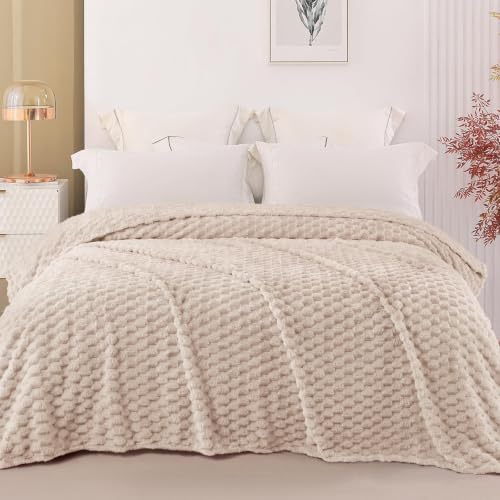 3D Fleece California King Blanket for Bed (Camel / Cal King ( 120x120 IN ))