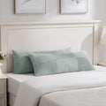 Set of 2 Grey Blue Boho Long Lumbar Body Decorative Throw Pillow Cover 14x36 Inch for Bed Couch Bedroom Bench (Grey Blue / 36" x 14" (Pack of 2))