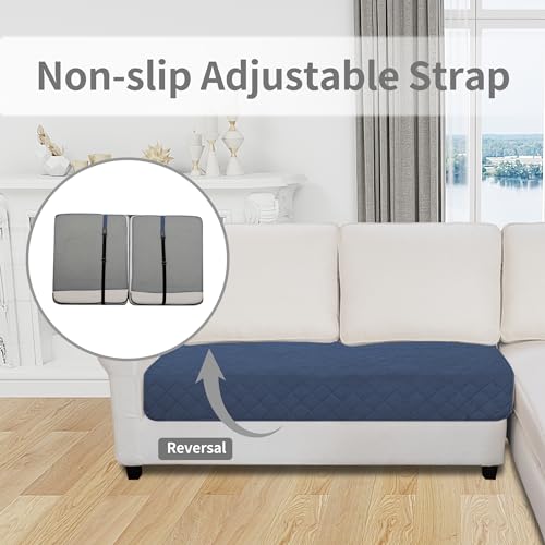 Sectional Couch Covers for Dogs L Shape Sofa Cover Reversible Sofa Slipcover Chaise Lounge Cover Furniture Protector Cover for Pets Dog Cat (30" x 50" / Dark Blue/Light Blue)
