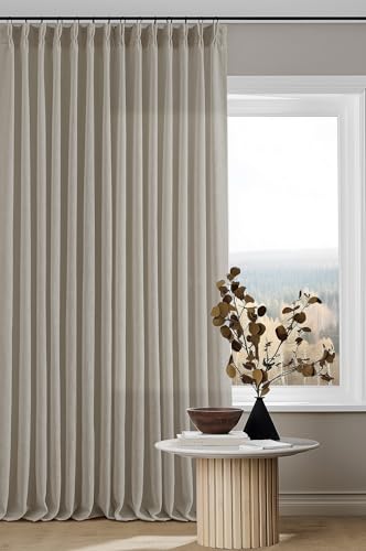 Burlywood Birch Pinch Pleated Linen 92 Inch Curtains 2 Panels (Burlywood Birch / 40"W x 92"L (Pack of 2))