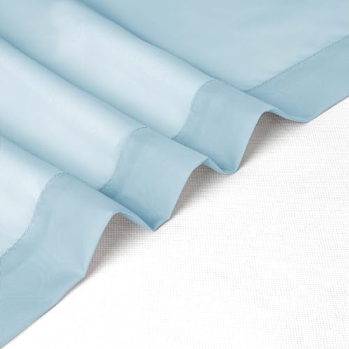 Sky Blue Sheer Curtains 45 Inch Long 2 Panels (Sky Blue / 42"W x 45"L (Pack of 2))