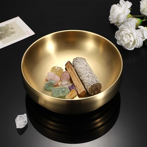 9.1" Stainless Steel Bowl Decorative Key Bowl for Entryway Table (Gold / 9.1 Inches)