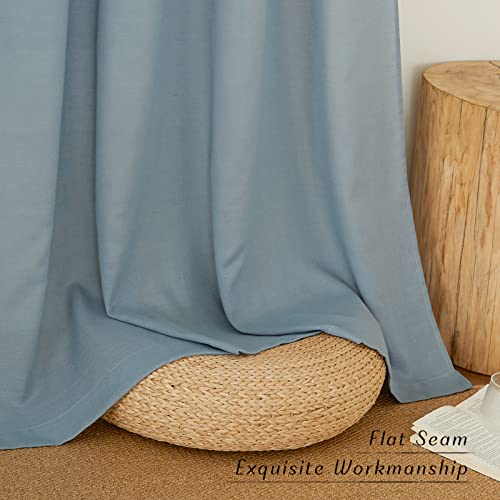 Stone Blue Linen Doorway Curtains 80 inches Long (Stone Blue / 34"W x 80"L (Pack of 2))