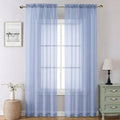 Denim Blue Sheer Curtains 90 Inches Long 2 Panels (Denim Blue / 42"W x 90"L (Pack of 2))