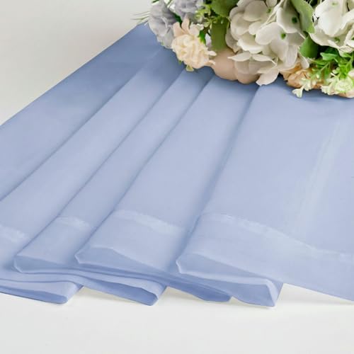 Sheer Curtains 84 inches Long 2 Panels Set for Living Room (Demin / 42"W x 84"L (Pack of 2))