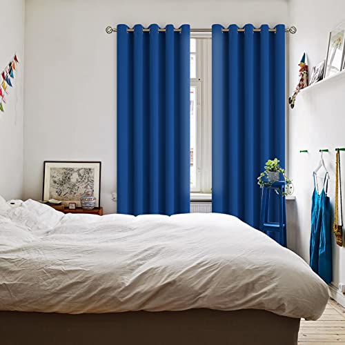 Royal Blue Blackout Curtains for Living Room 84 Inch Long (Royal Blue / 70"W x 84"L (Pack of 2))