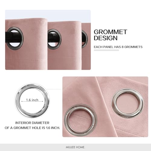 Velvet Curtains Light Pink 52 x 90 Inch Length Set of 2 (Light Pink / 52"W x 90"L (Pack of 2))