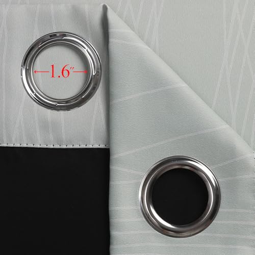 Sage Green and Navy Blue Ombre Blackout Curtains for Living Room 96 Inch (Navy Blue and Sage Green / 52"W x 96"L (Pack of 2))