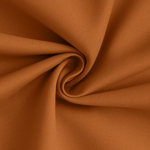 Burnt Orange 100% Blackout Curtains 84 Inches Long 50" Wide 2 PCS (50"W x 84"L (Pack of 2) / Burnt Orange With White Backing)
