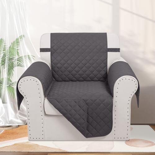 Reversible Recliner Chair Covers (Dark Grey/Dark Grey / 23'' Chair)