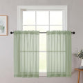 Cafe Curtains 36 Inch Length Tier 2 Pieces (Sage Green / 42"W x 36"L (Pack of 2))