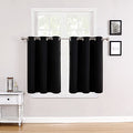 Short Blackout Curtains for Bedroom 36 Inches Long (42"W x 36"L (Pack of 2) / Black)