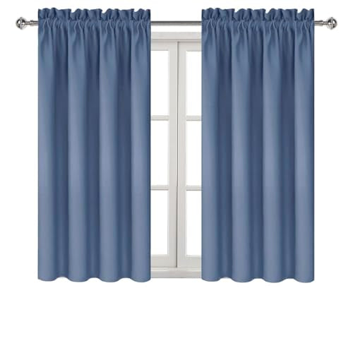 Blackout Curtains for Bedroom 42 x 54 Inch Long Dusty Blue 2 Panels (Dusty Blue / 42"W x 54"L (Pack of 2))