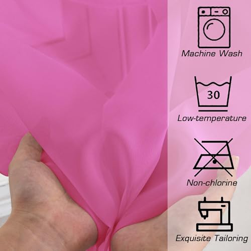 Hot Pink Sheer Curtains 96 Inches Long (Hot Pink / 42"W x 96"L (Pack of 2))