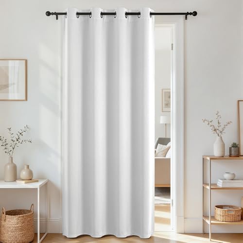 Door Curtain Blackout Curtains for Doorway Privacy Closet Drapes (Pure White / 32"W x 80"L (Pack of 1))