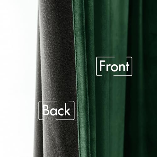 Velvet Blackout Curtains 52x108 inches 2 Panels Hunter Green (Hunter Green / 52"W x 108"L (Pack of 2))