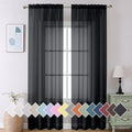 Long Sheer Black Curtains for Living Room 108 inch Length 2 Panels Set (40"W x 108"L (Pack of 2) / Black)