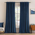 Navy Blue Velvet Curtains 52x84 inches Luxury Blackout Curtains (Navy Blue / 52"W x 84"L (Pack of 2))