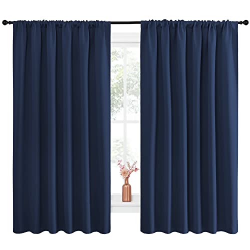 Blackout Curtains for Bedroom (Navy / 70"W x 63"L (Pack of 2))