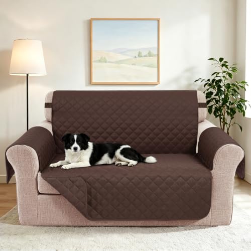 Oversized Loveseat Couch Cover for Dogs (Chocolate/Chocolate / Loveseat - Oversized (54"))