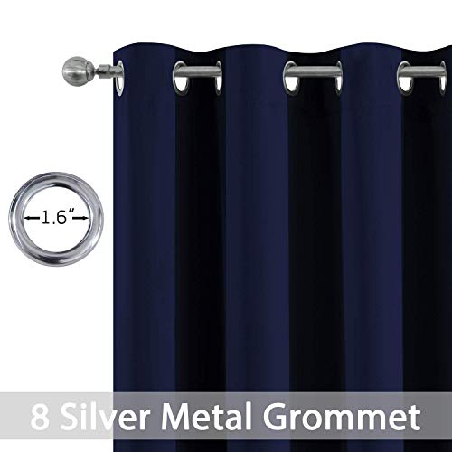 Room Darkening Curtains 52x45 inch Length Navy Blue (Navy Blue / 52"W x 45"L (Pack of 2))