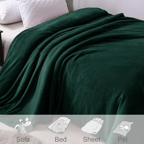Soft Large Fleece Throw Blanket for Couch (Forest Green / Throw XL (50" x 70"))