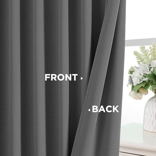 Blackout Curtains 84 Inch Length 2 Panels Set (Light Grey / 52"W x 84"L (Pack of 2))