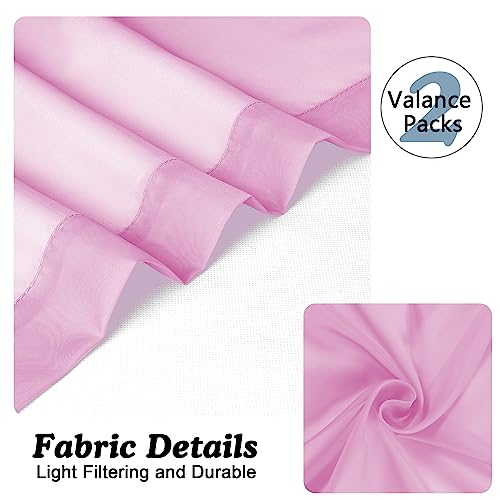 Pink Curtains Over Sink 36 Inch Length 2 Panels (Pink / 42"W x 36"L (Pack of 2))