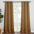 Sleek Blackout Curtains 95 inches Length for Windows (Gold Brown / 42"W x 95"L (Pack of 2))