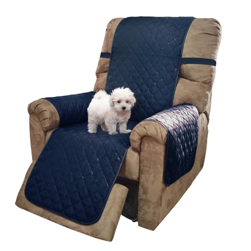 Reversible 23''Recliner Small Chair Cover (Navy/Taupe / 23''recliner-small)