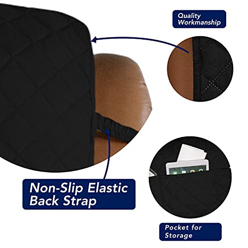 Reversible Quilted Oversized Recliner Sofa Cover (Large Recliner / Black/Black)