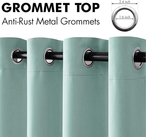 Aqua Blackout Bedroom Curtains Drapes 96 Inch Long 52"x96" (Aqua / 52"W x 96"L (Pack of 2))