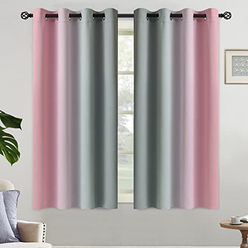 Pink and Grey Blackout Curtains (52"W x 54"L (Pack of 2) / Pink and Grey)