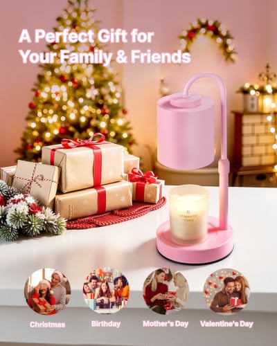 Dimmable Candle Warmer Lamp with Timer (Baby Pink)