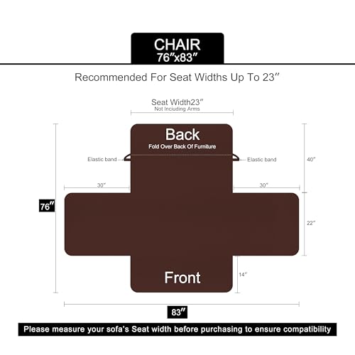 Reversible Recliner Chair Covers (Khaki/Light Grey / 23''armchair)
