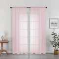 OWEINE Sheer Curtains 78 Inches Long 2 Panels Set (Blush / 42"W x 78"L (Pack of 2))