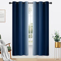 Ombre Curtains Blue and Greyish White for Living Room (42"W x 72"L (Pack of 2) / Blue)