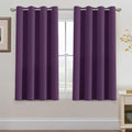 Blackout Curtain for Living Room Small Window Kitchen Blackout Curtains 45 inch Length Energy Saving Solid Grommet Blackout Drape (52"W x 45"L (Pack of 1) / Plum Purple)