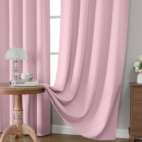Light Pink Blackout Curtains 84 inch Length 2 Panels Set (Light Pink / 52"W x 84"L (Pack of 2))
