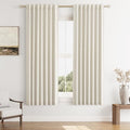 100% Blackout Linen Curtains 63 Inch Length 2 Panels Set for Living Room Bedroom Back Tab Thermal Insulated Black Out Drapes Room Darkening Farmhouse Style for Bedroom Window Curtains 52x63 (Linen / 52"W x 63"L (Pack of 2))