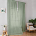 Sage Sheer Curtains 96 Inches Long (Sage Green / 42"W x 96"L (Pack of 2))