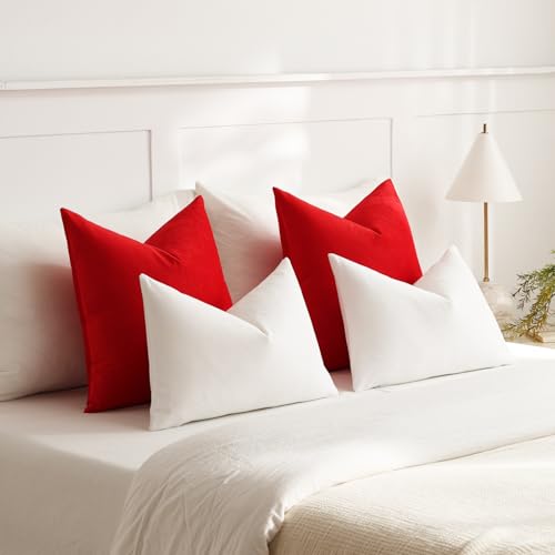 Euro Sham Covers 26x26 Christmas Red (Fiery Red / 26" x 26" (Pack of 2))