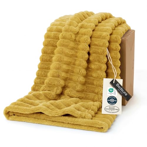 Soft Yellow Throw Blanket for Couch Decor Gifts 50"x60" (Yellow / Throw)