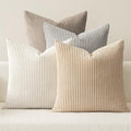 Soft Corduroy Decorative Throw Pillow Covers Neutral Tan 18x18 (18" x 18" (Pack of 4) / Neutral Tan)